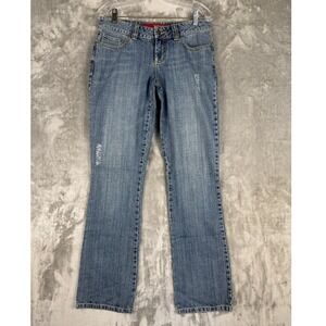 Y2K Guess Jeans Women's Size 27 Blue Denim Bootcut‎ Jeans Distressed Medium Wash